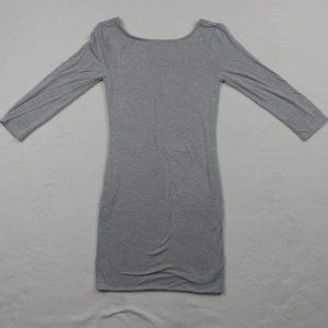 Leith Bodycon Dress Mini Low Back 3/4 Sleeve Gray